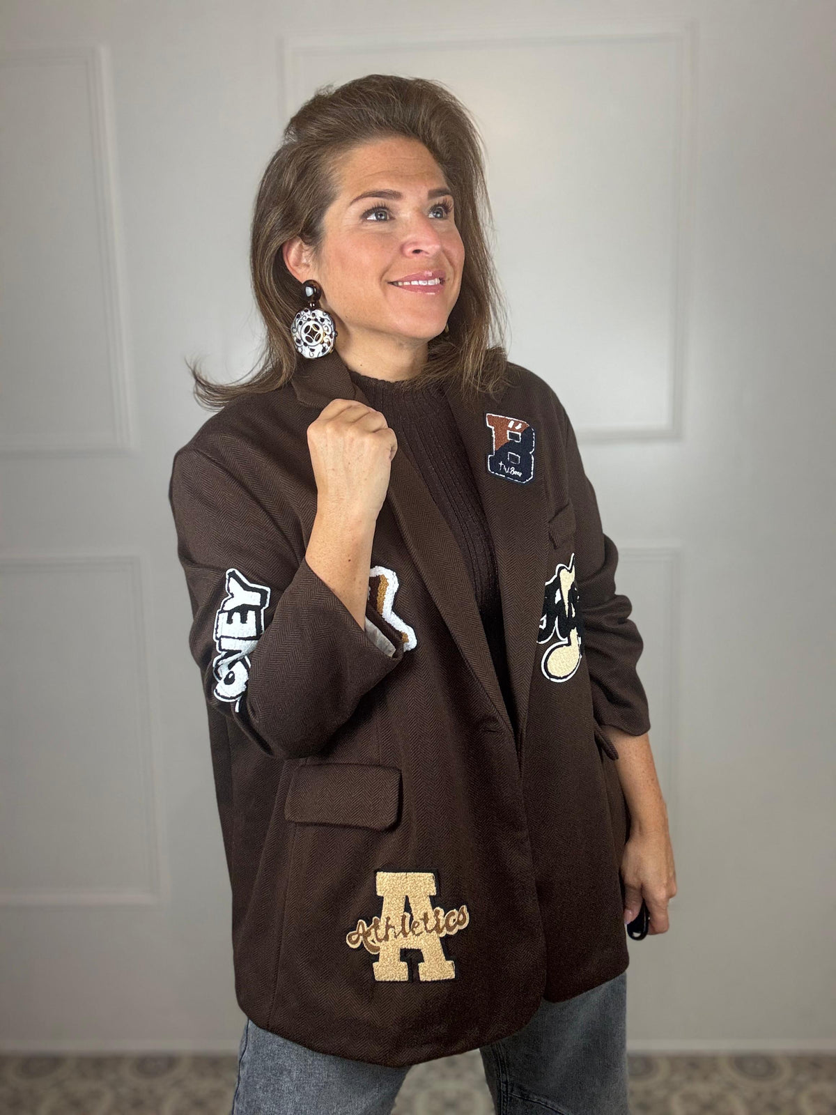 Oversized blazer patches