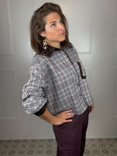 Basic check blouse