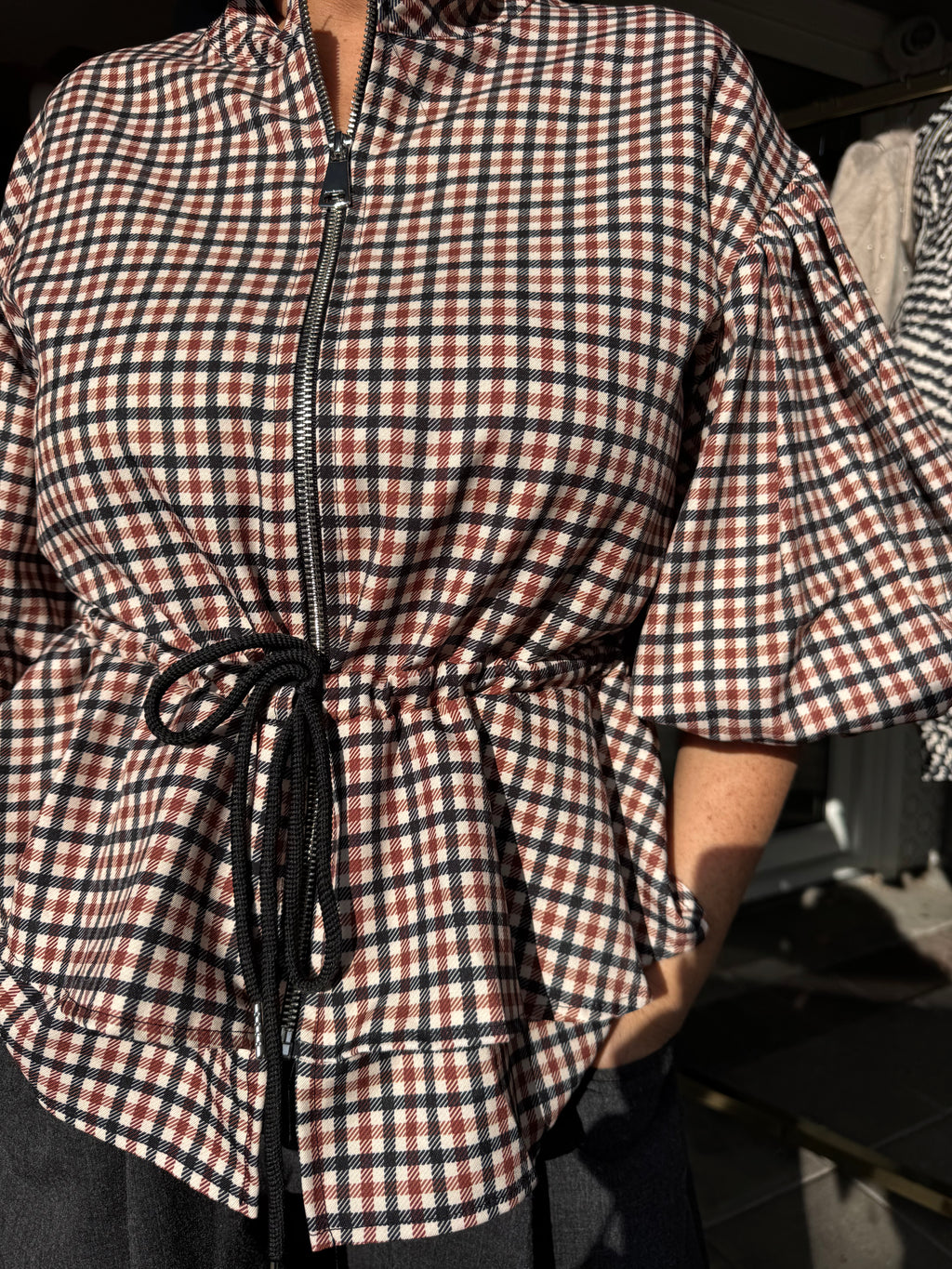 Check jacket zip