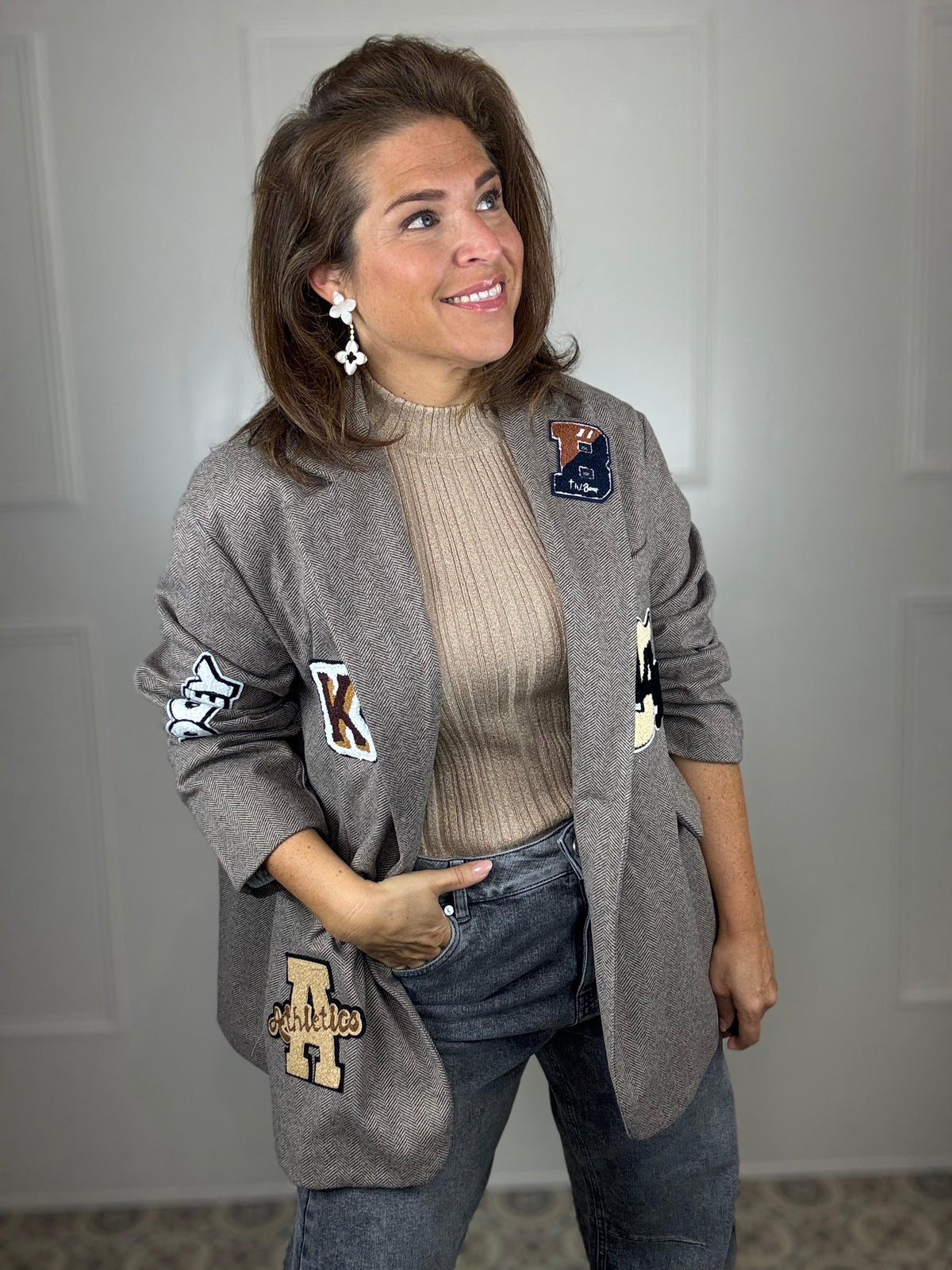 Oversized blazer patches