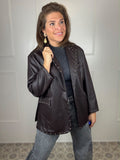 Vegan leather blazer studs