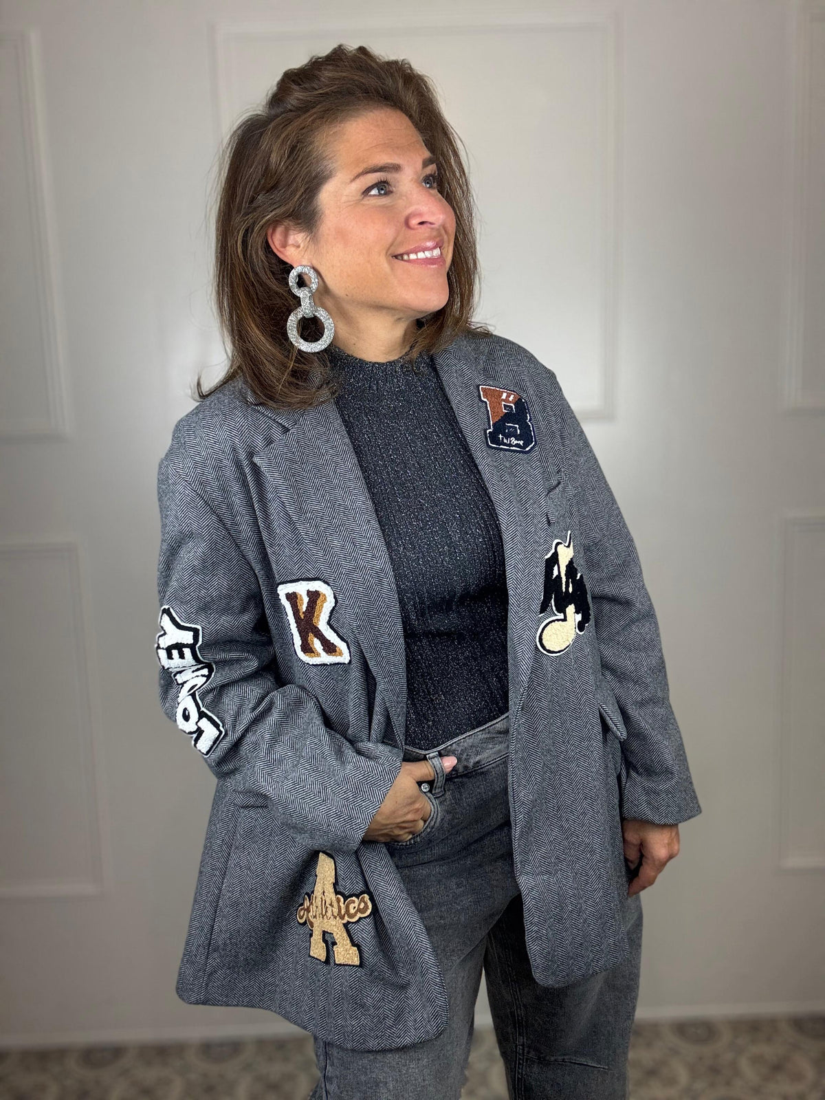 Oversized blazer patches